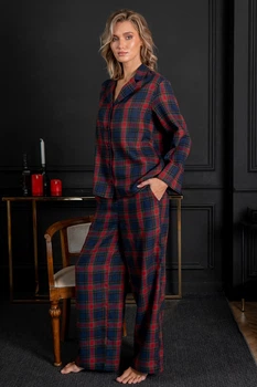 Пижама Forli Пижамный костюм из фланели с брюками Gift XL/XXL Синий FL0073-40-69_XL/XXL