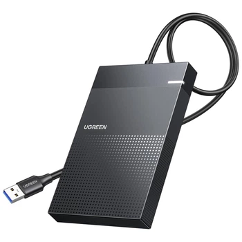 Внешний карман для HDD/SSD Ugreen CM471 2.5" USB 3.0 - SATA III 5 Гбит/с 6 ТБ UASP встроенный кабель Черный (30719)