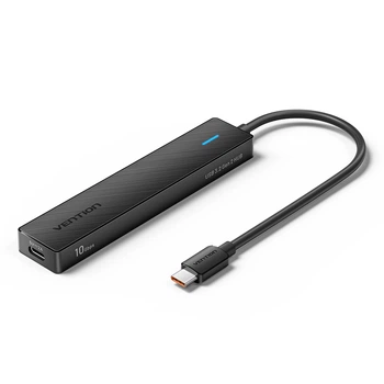 USB-хаб Vention Type-C 5-в-1 USB 3.2 Gen 2 10 Гбіт/с 2xUSB-C + 2xUSB-A 0.15 м Black (CHYBB)