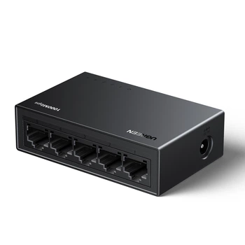 Сетевой коммутатор Ugreen CM833 5 портов RJ45 Gigabit Ethernet 1000 Мбит/с CN Plug настенное крепление Черный (35492)