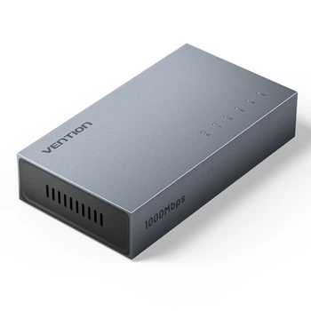 Сетевой коммутатор Vention 5 портов RJ45 Gigabit Ethernet 1000 Мбит/с Алюминиевый Серый (ITDH0-EU)