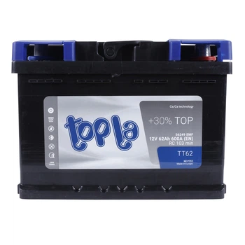 Автомобильный аккумулятор TOPLA Top 6CT 62Ah Низкий R+ TT62