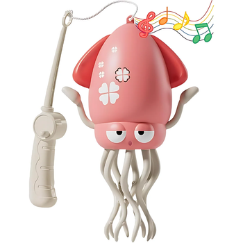 Интерактивная развивающая игрушка для детей Dancing Squid Танцующий кальмар осьминог с аккумулятором Розовый