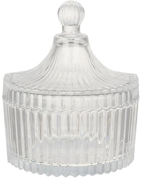 Сахарница стеклянная "Crystal Glass" 250мл со стеклянной крышкой