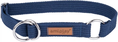 Нашийник для собак Amiplay Cotton півзачіпний XL Синій (5906160224971)