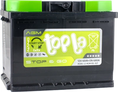 Автомобильный аккумулятор Topla 60 Ah/12V AGM Euro (0) (114 060)