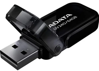 Флеш накопитель USB 64Gb ADATA UV240, Black, USB 2.0 (AUV240-64G-RBK)