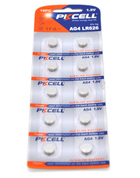 Батарейки AG4/LR626, PKCELL, 10 шт, Blister (AG4-10B)
