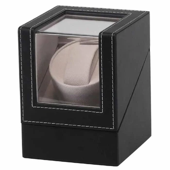 Скринька для підзаводу годинника Віндер тайммувер Watch Winder (Чорний з бежевим)