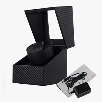 Скринька для підзаводу годинника Віндер тайммувер Watch Winder (Чорний з чорним 1)