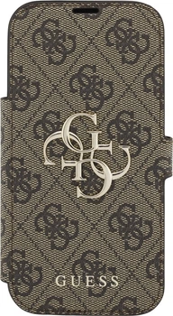 Чохол-книжка Guess Book 4G Metal Logo для Apple iPhone 17 Pro Brown (GUBKP17L4GMGBR)