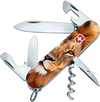 Ніж складаний, мультитул Victorinox Spartan Animal (91мм, 13 функцій), лев 1.3603.7.F1010pw