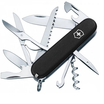 Ніж складаний, мультитул Victorinox Huntsman (91мм, 15 функцій), чорний матовий 1.3713.3.M0007p