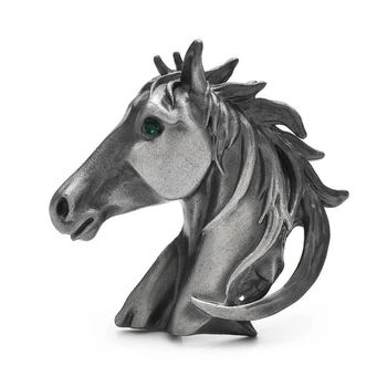 Брошь BROCHE бижутерия Животные Лошадь серая BRBF115179
