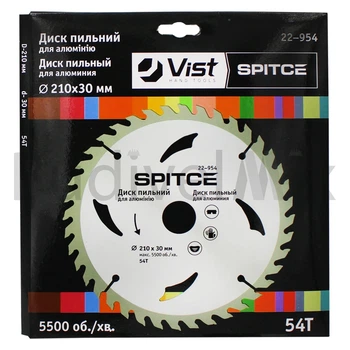 Диск пиляльний Spitce 54T 210x30 мм 54Т