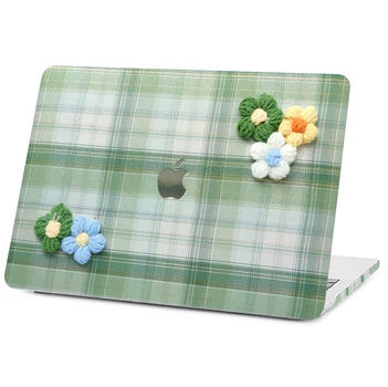 Чехол HardShell Textile Flowers для Macbook Air 15.3 M2/M3/M4 Green