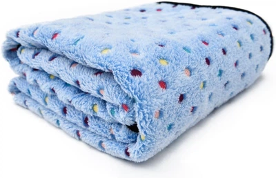 Теплий м'який плед для домашніх тварин Люпосанчик Coral velvet, 40х60 см, Blue
