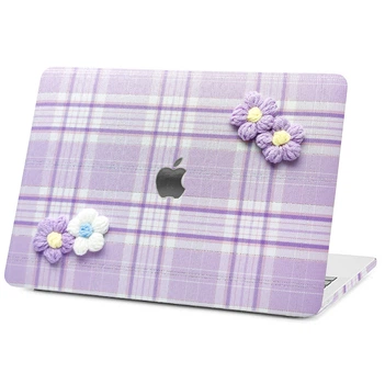 Чехол HardShell Textile Flowers для Macbook Air 13.6 M2/M3 Lilac