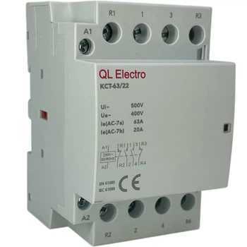 Контактор модульный QL Electro KCT-63/22, 63A, 2NO+2NC, 230В — для автоматики, освещения и отопления