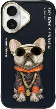 Etui plecki Nimmy Glasses Cool Dog do Apple iPhone 16 Black (6971080319273)