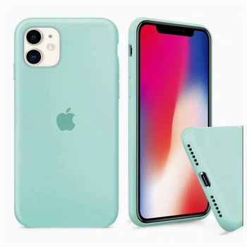 Чехол-накладка Silicone Full case для IPhone 12 Mini Sea Blue бирюза