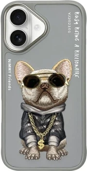 Etui plecki Nimmy Glasses Cool Dog do Apple iPhone 16 Grey (6971080319303)