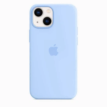 Чехол-накладка Silicone Full case для IPhone 13 Lilac cream (13) голубой