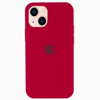 Чехол-накладка Silicone Full case для IPhone 13 Rose red (23) бордовый