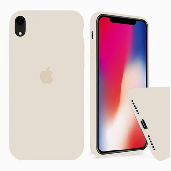 Чехол-накладка Silicone Full case для IPhone Xr Antique white бежевый
