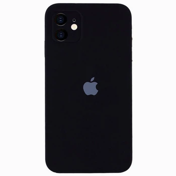 Чехол-накладка Silicone Full case camera SQUARE (квадратные) для IPhone 11 Black (25) чёрный