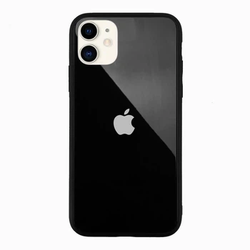 Чехол стеклянный Glass case для IPhone 11 (04) Black черный
