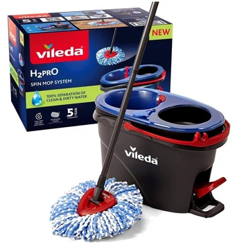 Набір для прибирання Vileda H2prO, двокамерне відро, НОВИНКА 2025, з віджимом, для підлоги та плитки