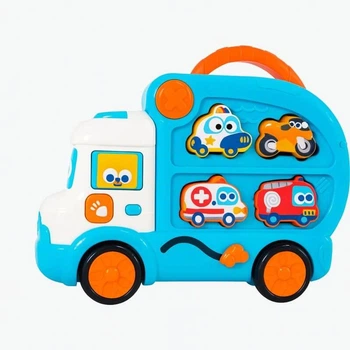 Іграшковий автобус-сортер Wtoys 66648 — музичний мандрівник з українським озвучуванням, підсвічуванням і машинками