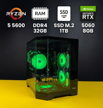 Ігровий Комп'ютер (ПК) Custom/Ryzen 5 5600/32GB/1TB SSD M.2/RTX 5060 8GB