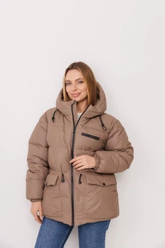 Жіноча куртка колір мокко розмір L-xxl sane-v26