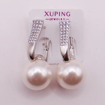 Сережки під перли медичний сплав родій Xuping 30х12 xp1