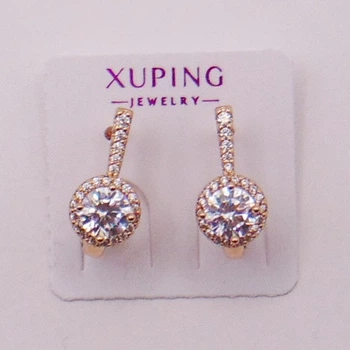 Серьги медзолото с фианитами Xuping 15х7 xp24
