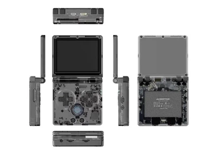 Ігрова приставка Anbernic RG35XXSP з ємним акумулятором 3300 мА·год, 64 ГБ, Wi-Fi та Bluetooth, Black transparent