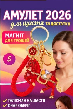 Брелок "Красный конь" символ года подарок красный со стразами, шнурок, карабин - 12 см