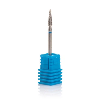 Фреза алмазна Nail Drill "Нірка закруглена, довга - 266 030B діаметр 3 мм (синя насічка)