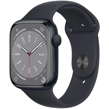 Смарт-годинник Apple Watch Series 8 GPS, 45mm, Midnight, Midnight Sport Band (Grade C) - Б/В