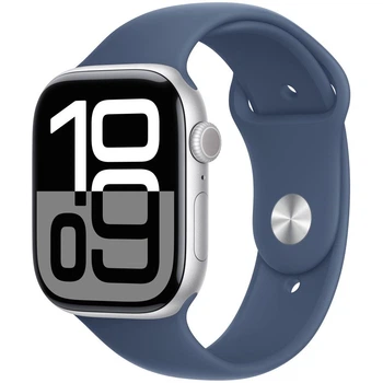 Смарт-годинник Apple Watch Series 10 GPS, 42mm, Silver, Denim Sport Band, M/L (Grade C) - Б/В