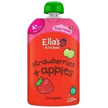 Пюре фруктове Ella's Kitchen BIO Полуниця та яблуко для дітей від 4 місяців 120 г
