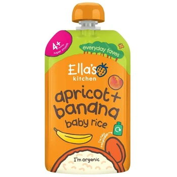 Пюре фруктове з рисом Ella's Kitchen BIO Банан та абрикос для дітей від 4 місяців 120 г