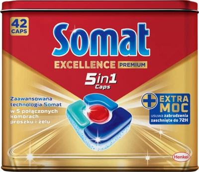 Kapsułki do zmywarki Somat Excellence Premium 5 w 1 42 szt w puszce (9000101837162)