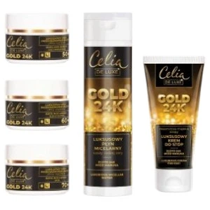 Набір доглядової косметики Celia De Luxe Міцелярна вода 200 мл + Крем для обличчя 50+ 50 мл + Крем для обличчя 60+ 50 мл + Крем для обличчя 70+ 50 мл + Крем для ніг 80 мл (5900525098979)