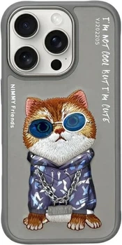 Панель Nimmy Glasses Cool Cat для Apple iPhone 16 Pro Grey (6971080319372)