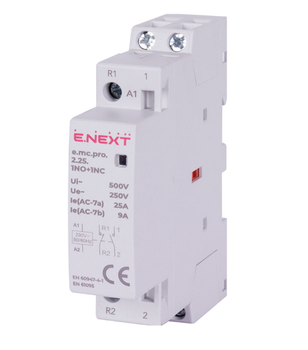 Контактор модульный E.Next e.mc.pro.2.25.1NO+1NC 2р 25А 1NO+1NC 230В (p005220)