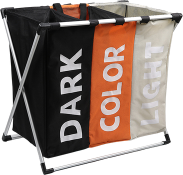 Kosz na pranie Hedo potrójny trzykolorowy 130 l 54567 (5904041118746)