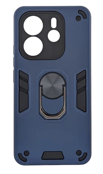 Чехол Armored Ring для Xiaomi Redmi Note 14 4G EU (код 24117RN76E) противоударный с подставкой кольцо темно-синий